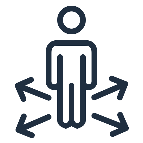 Person and arrows icon